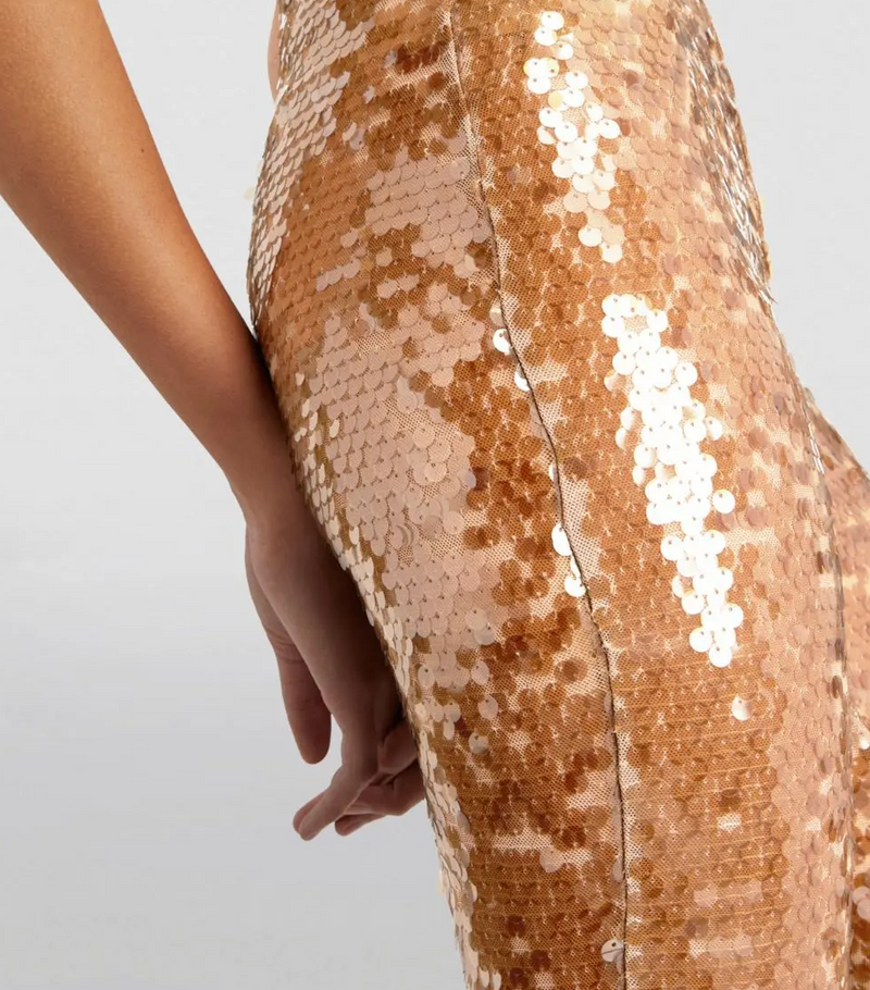 The New Arrivals Ilkyaz Ozel Sequin Colette Flare Trousers