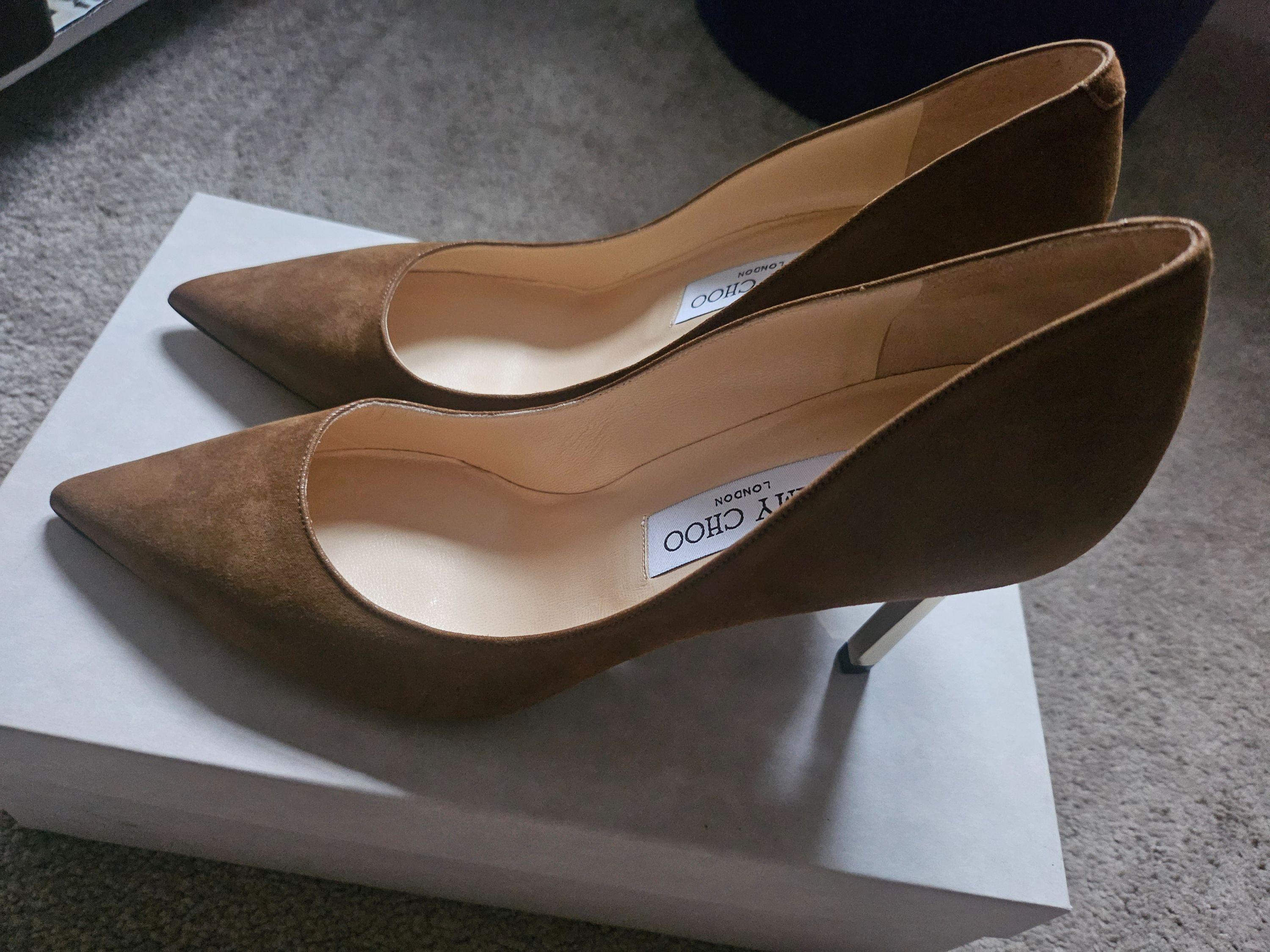 Jimmy Choo Tan Suede Pumps