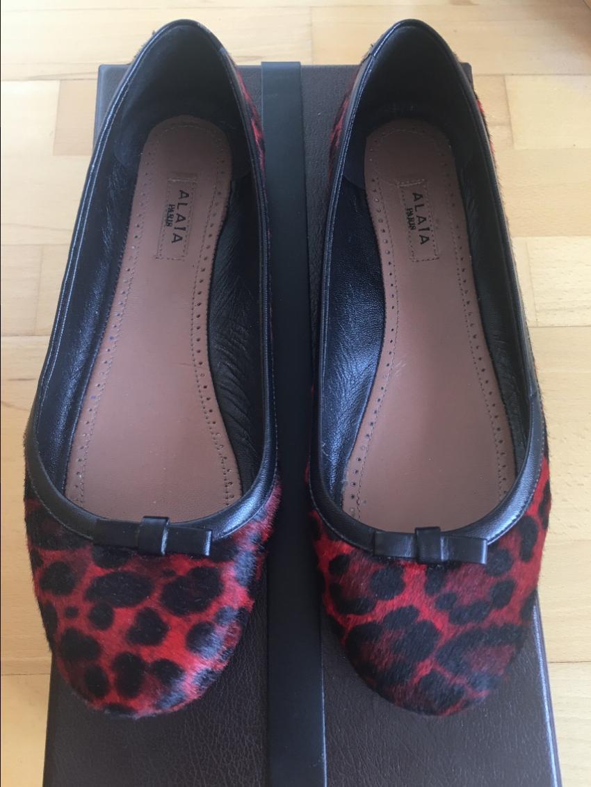Alaia calf hair ballerina flats