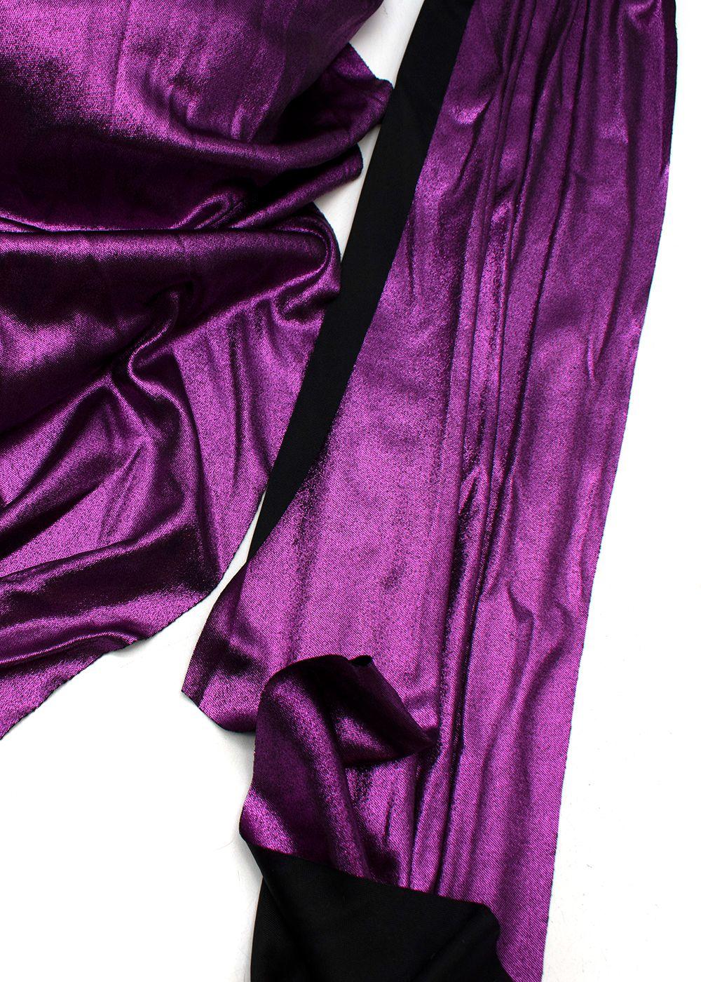 Alexandre Vauthier Metallic Fuchsia Draped Asymmetric Dress