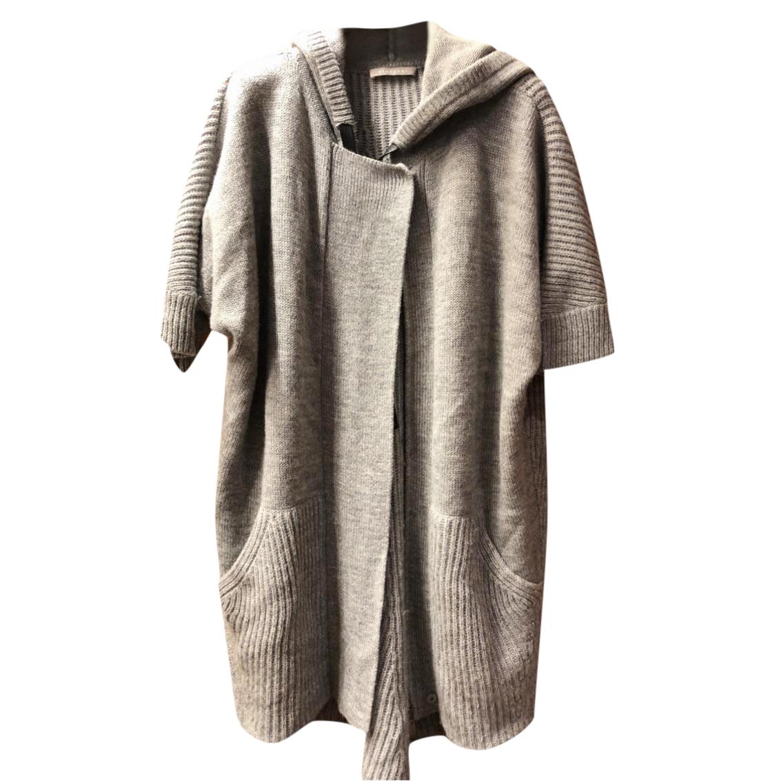 Stefanel Hooded Wool-Blend Cardigan