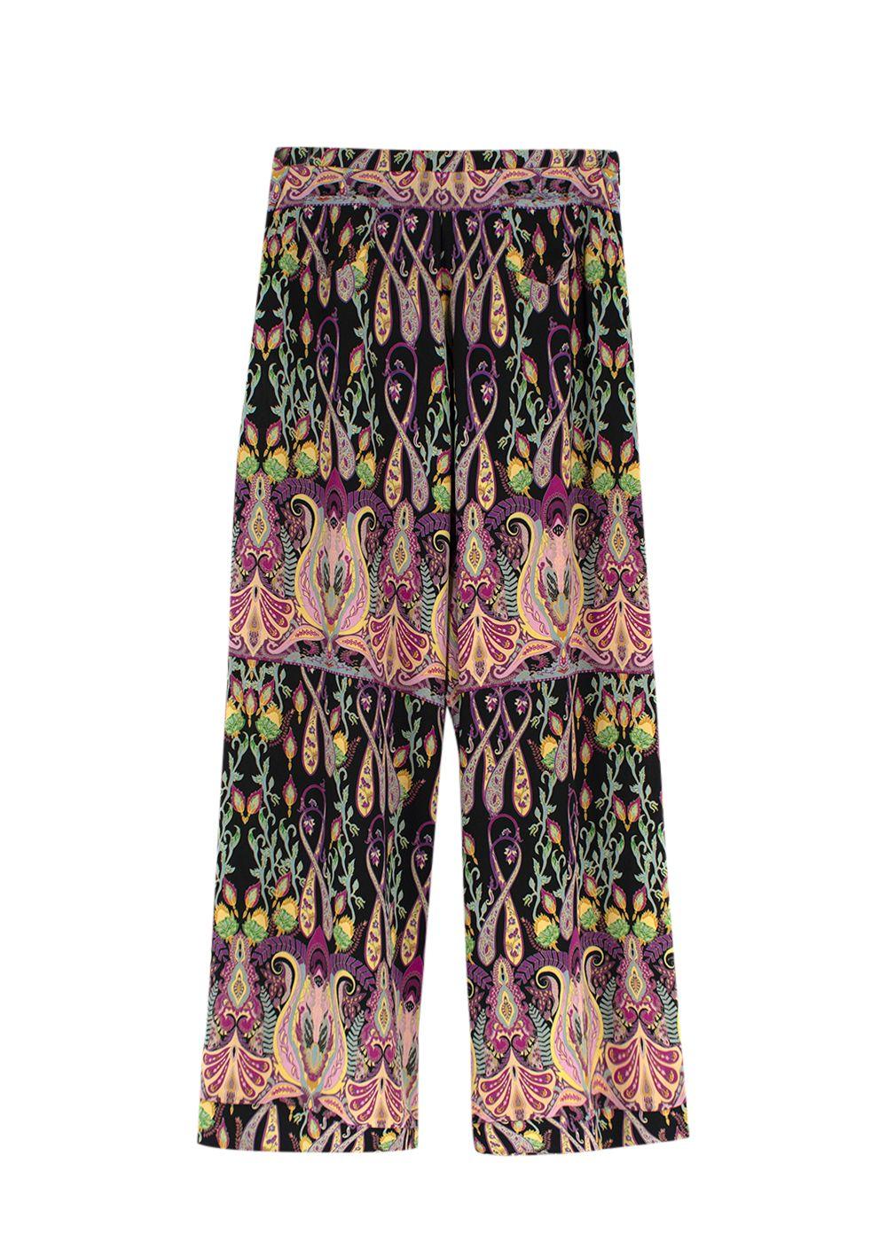 Etro Wide Leg Paisley Print Trousers