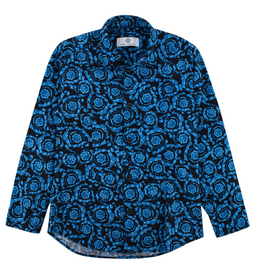 Young Versace 6Y Blue Printed shirt