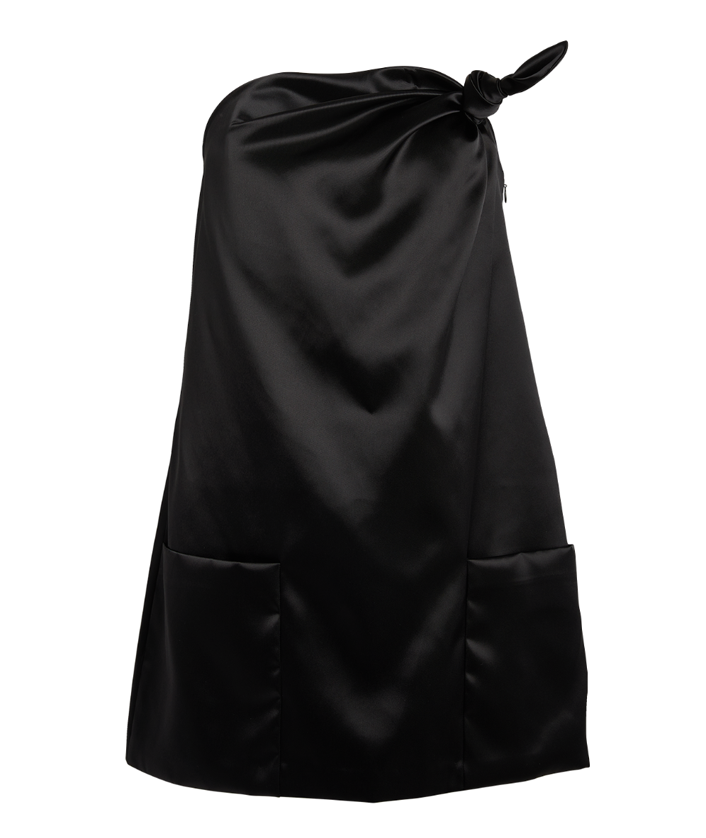 Louisa Ballou  Knot-Detailed Satin Minidress