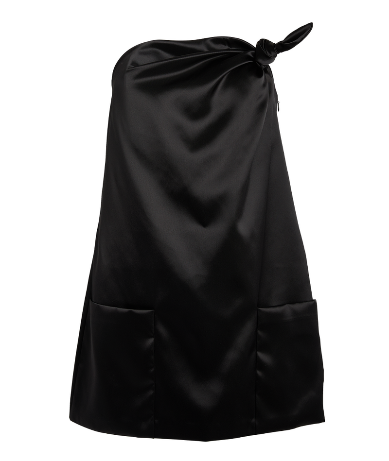 Louisa Ballou  Knot-Detailed Satin Minidress