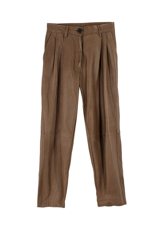Bouguessa Brown Leather Pants