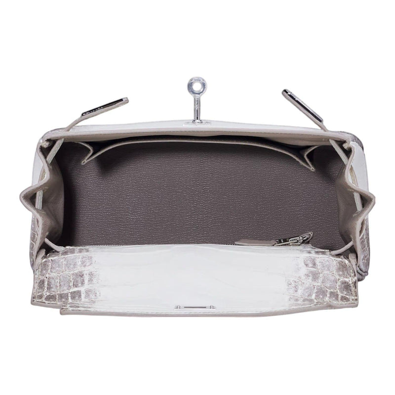 Hermès Kelly 25cm Sellier Niloticus Crocodile Himalaya White Gold Diamond Hardware