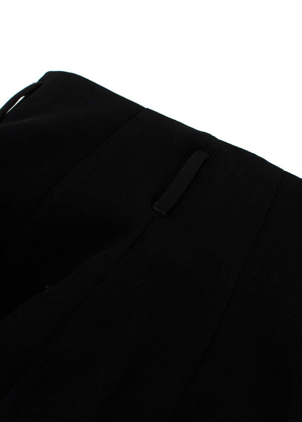 Racil Black High Rise Double Button Wide Leg Trousers
