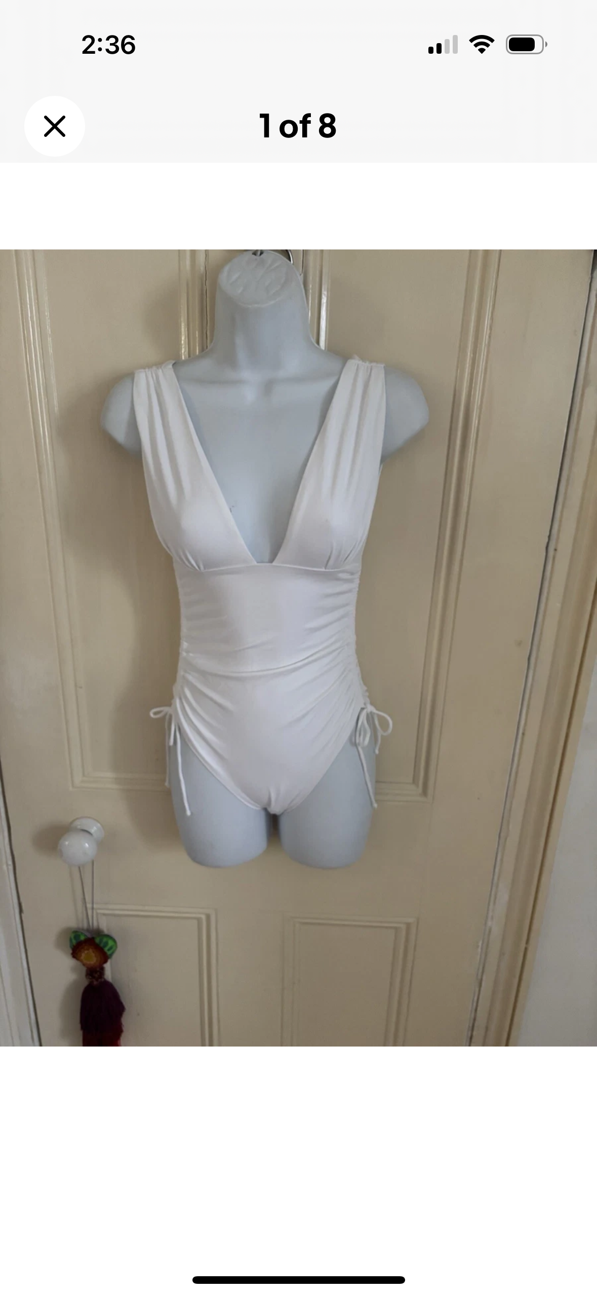 White One Pice Chile Bathing Suit