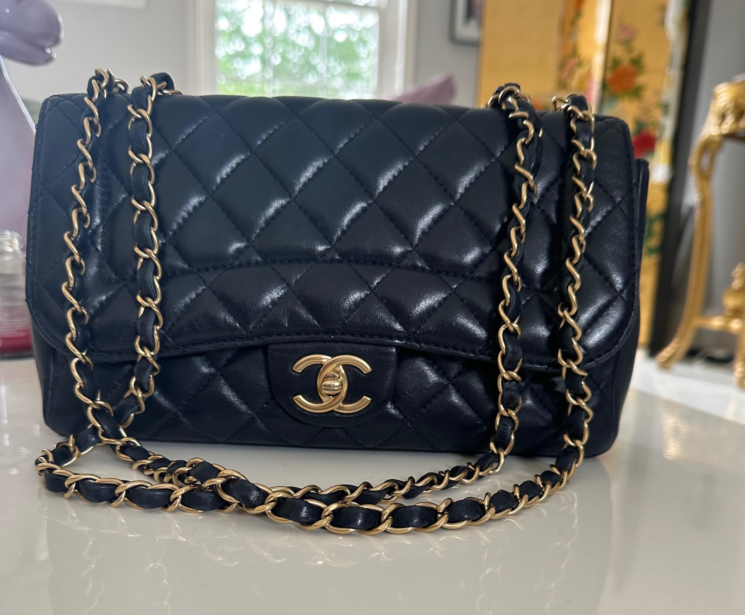 Chanel Midnight Blue Lambskin Single Flap Bag