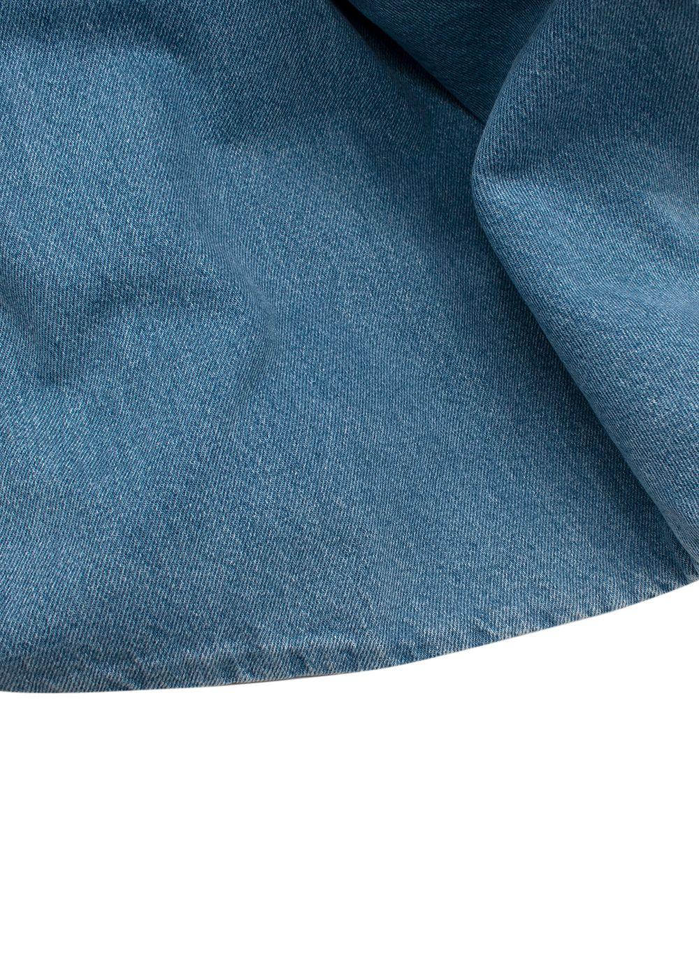 Magda Butrym Denim Rose Sash Mini Skirt