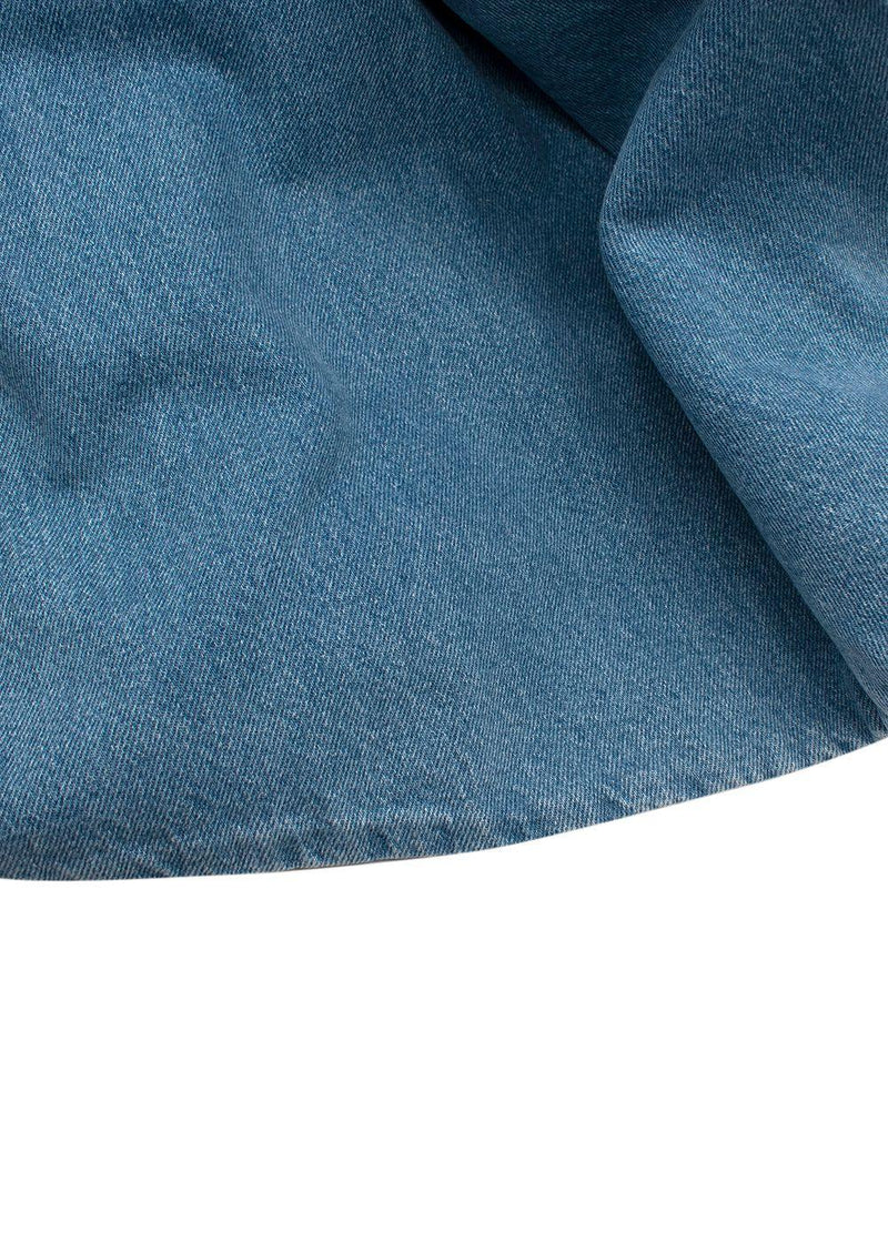 Magda Butrym Denim Rose Sash Mini Skirt