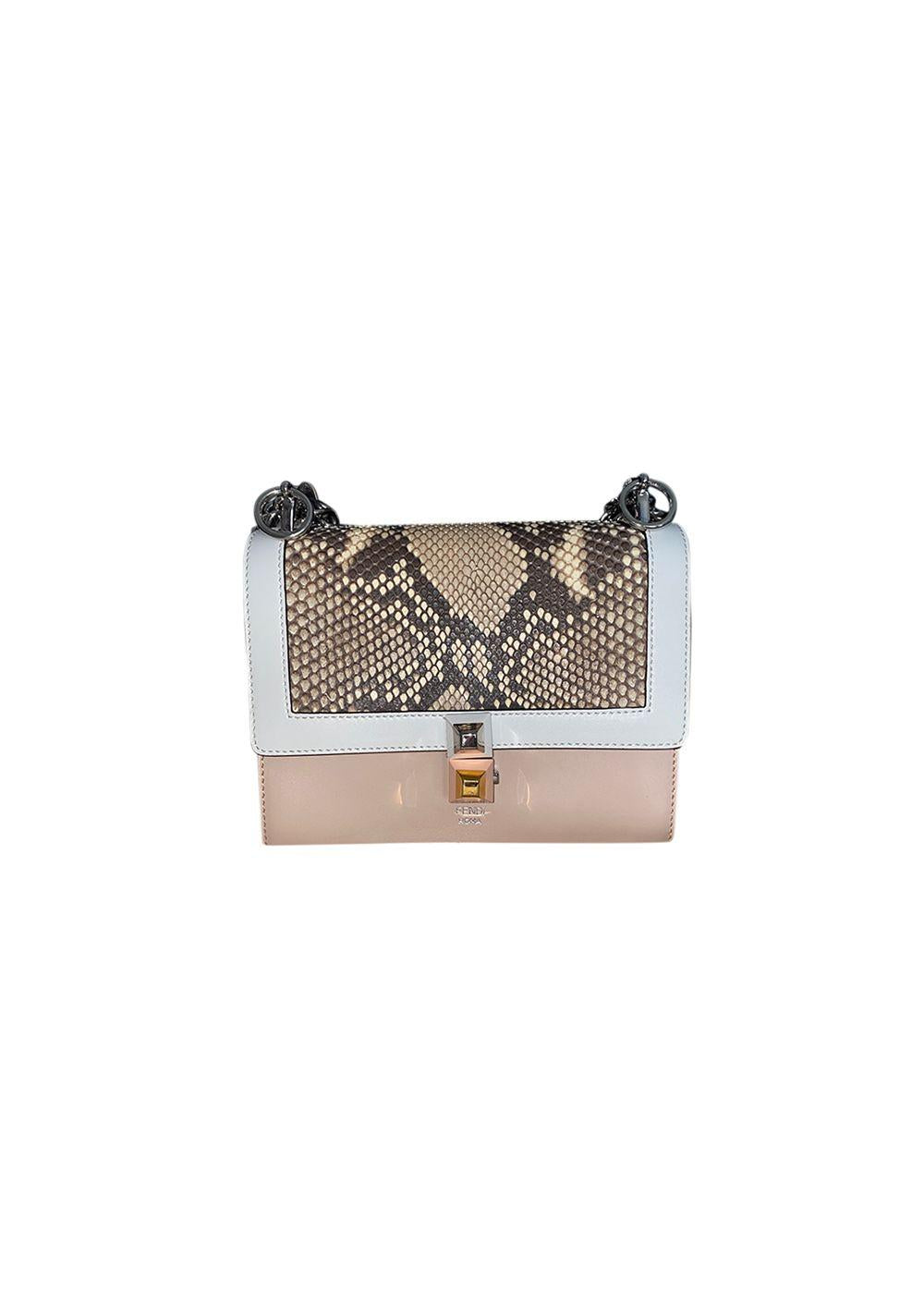 Pink leather & python Kan I bag