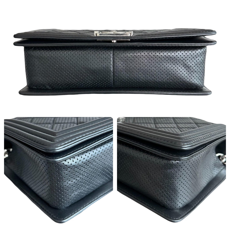 Chanel Black Perforated Boy Bag