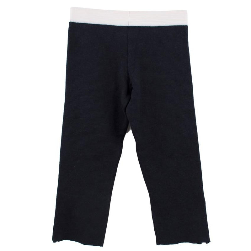 Ermanno Scervino Navy Knitted Cropped Trousers with Zippers
