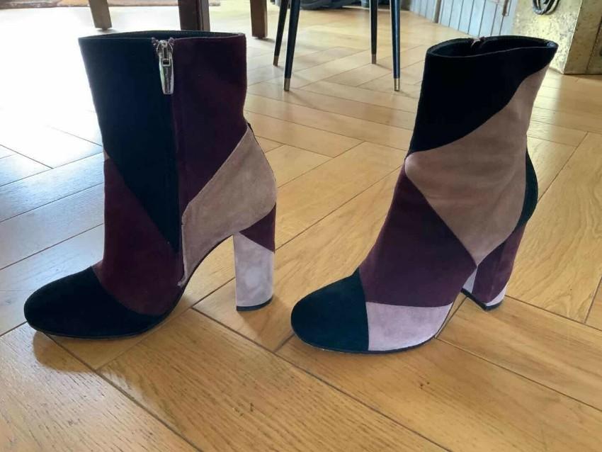 Gianvito Rossi Suede Patchwork Ankle Boots