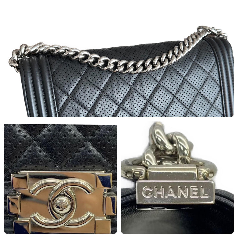 Chanel Black Perforated Boy Bag