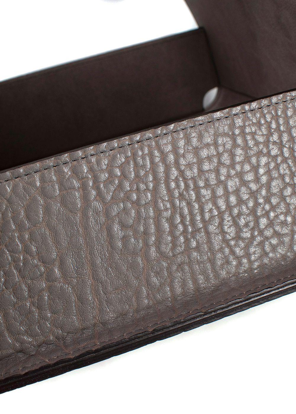 Giorgio Armani Azul Leather Open Storage Bag