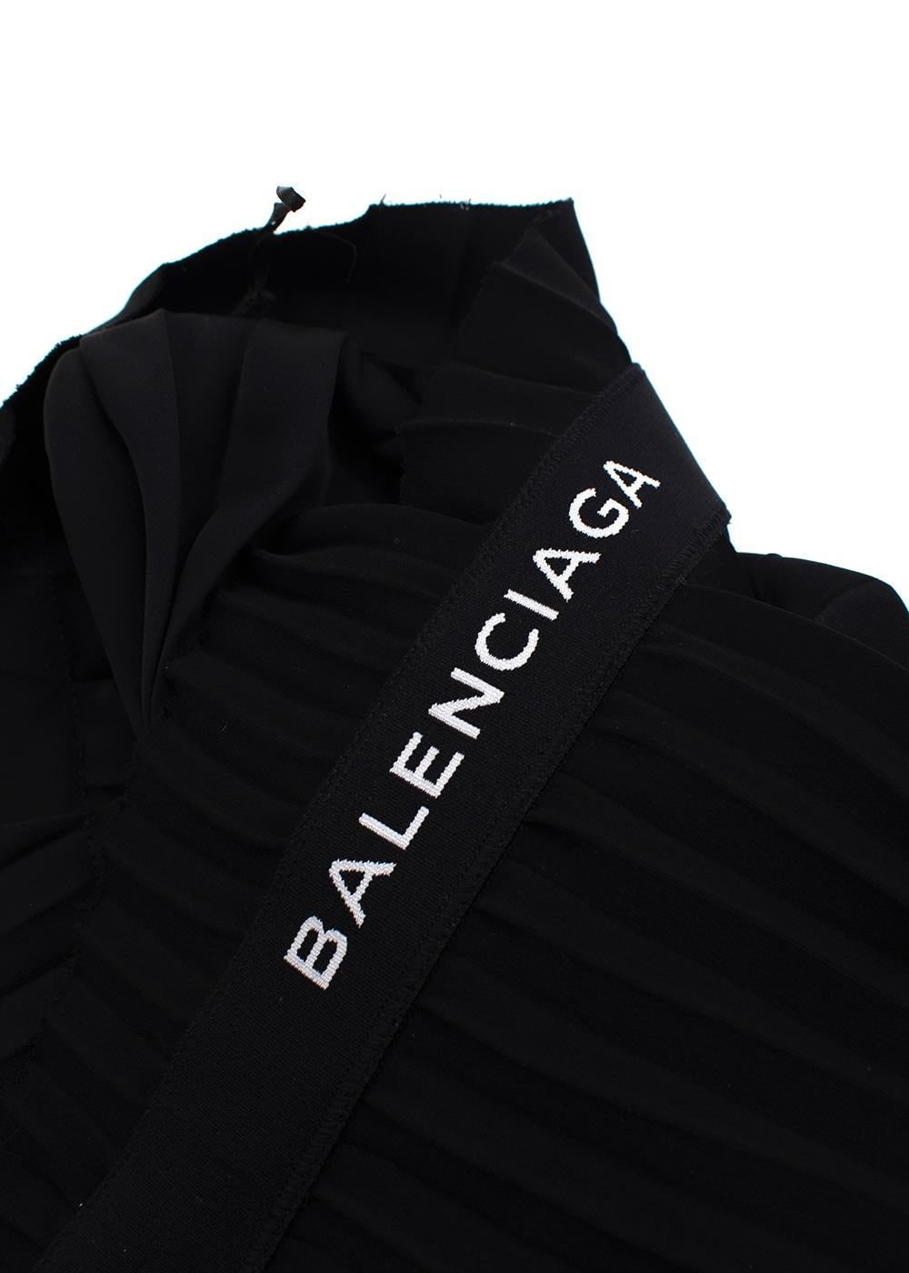 Balenciaga Black Pleated Asymmetric Skirt