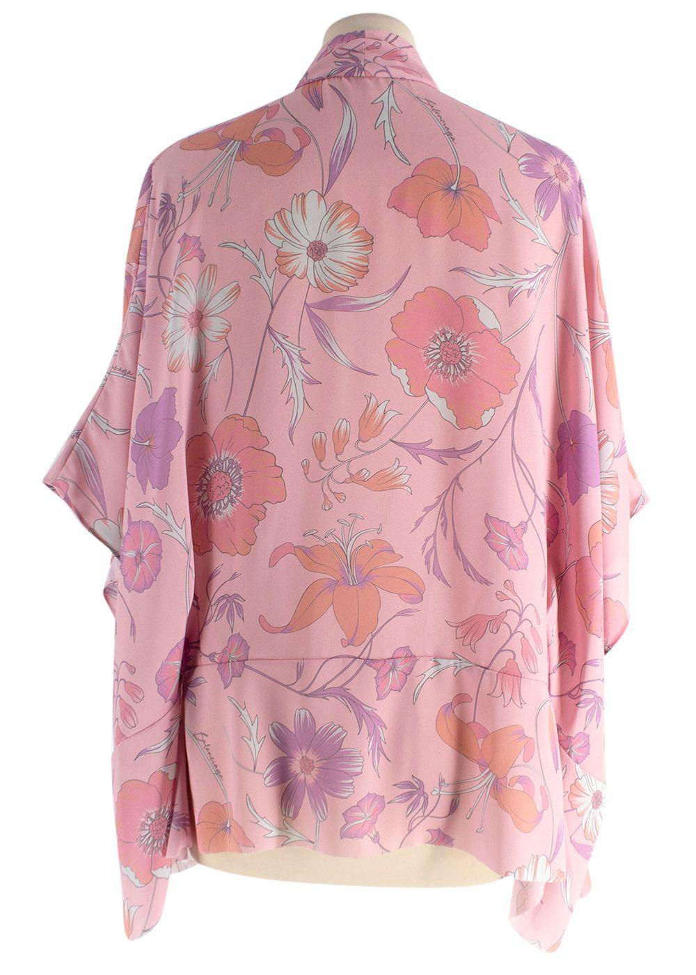 Balenciaga Pink Floral Oversized Blouse