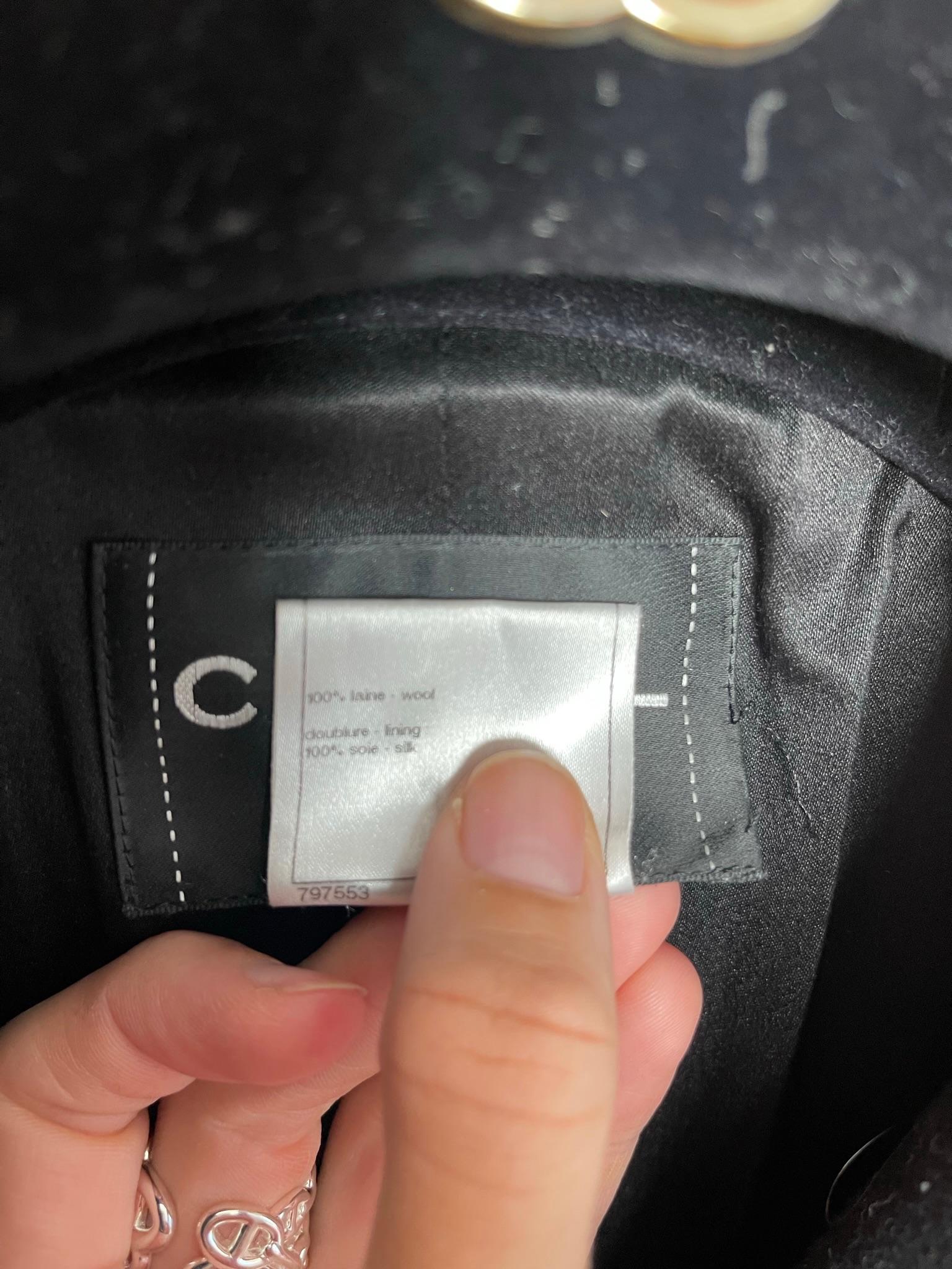 Chanel Black Wool Pea Coat