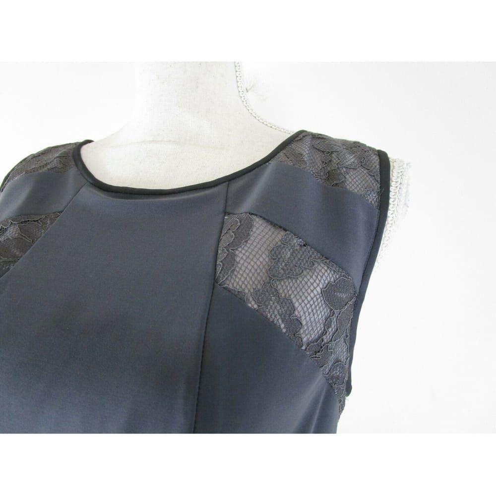 jet grey crepe & lace gown