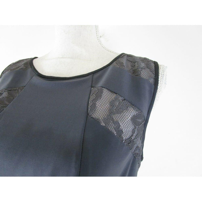 jet grey crepe & lace gown