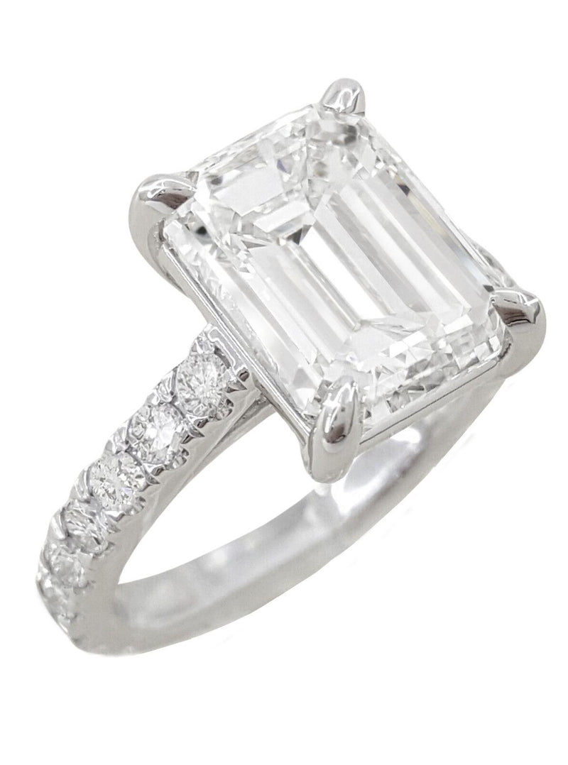 Verde 5ct IGI Certified Lab Grown Solitaire Emerald Cut Diamond Ring