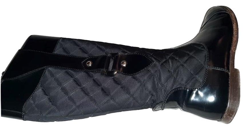 Burberry Black Quilted Leather & Nylon Boots