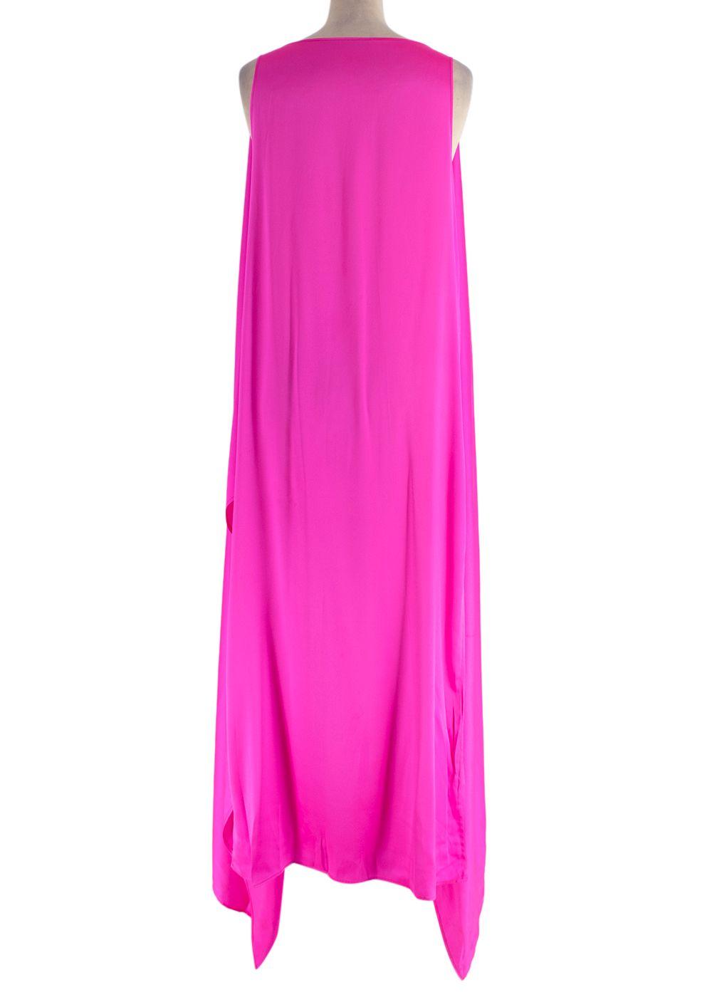 Bernadette Pink Judy Sleeveless Silk-satin Dress with Cape Design