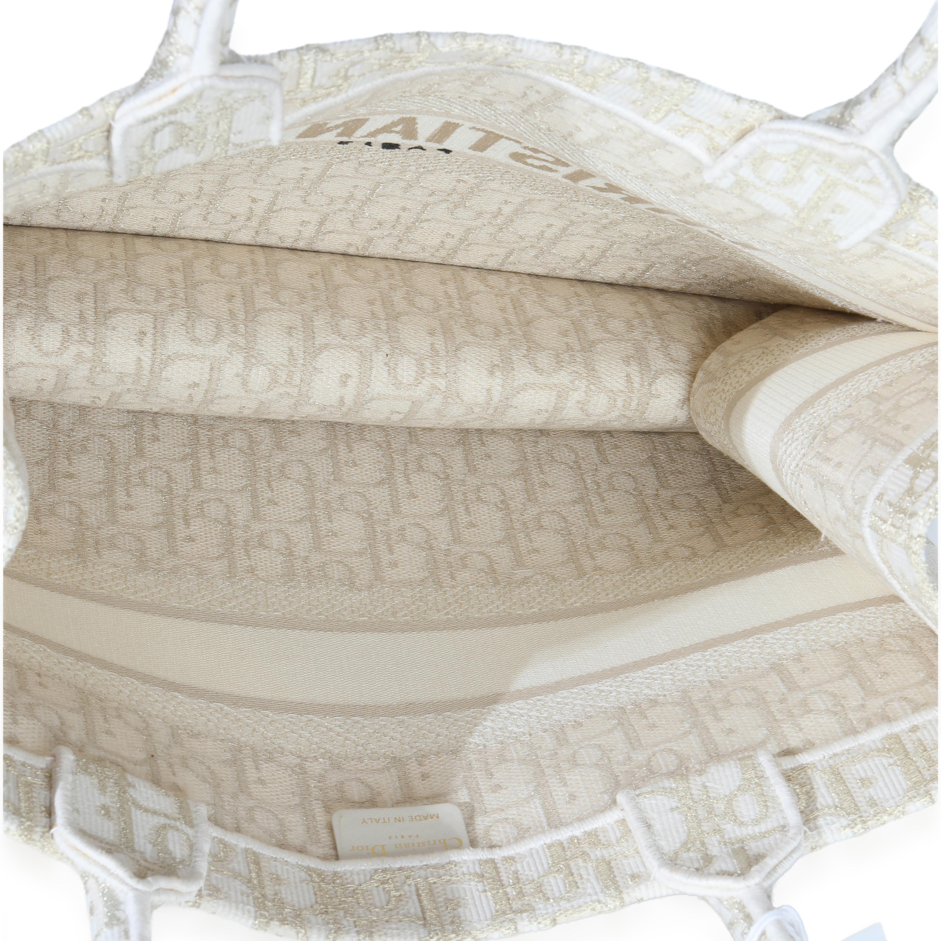 Christian Dior  Oblique Embroidery Medium Book Tote