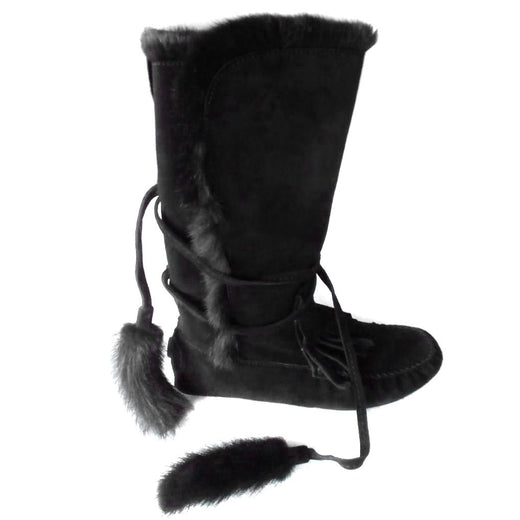 YVES SAINT LAURENT  Anckle boots in suede with fur