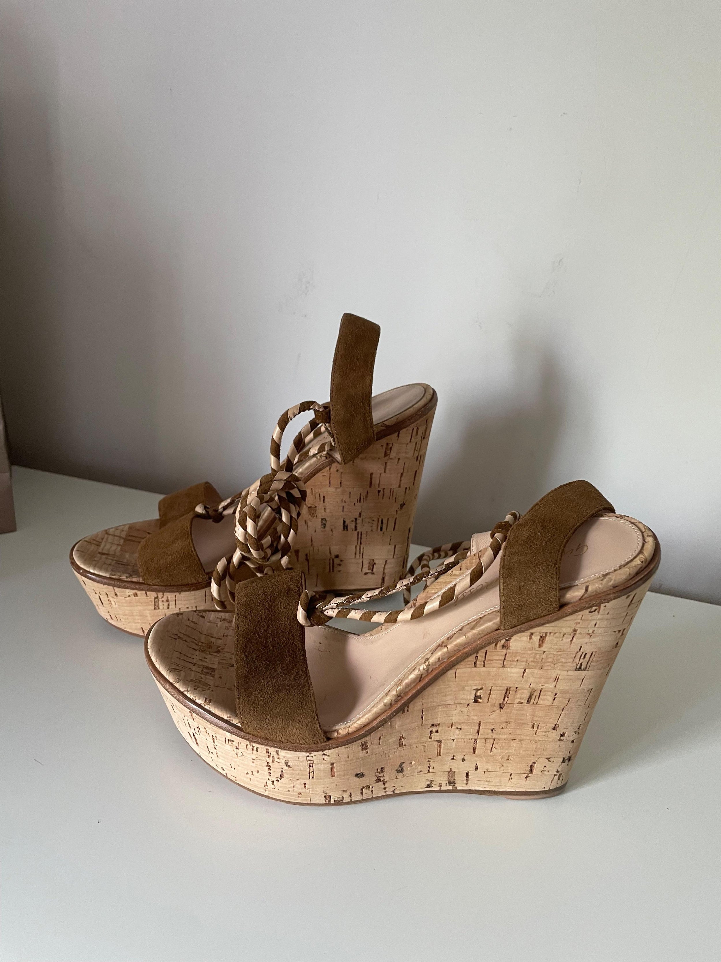 Gianvito Rossi Lace Up Platform Wedges