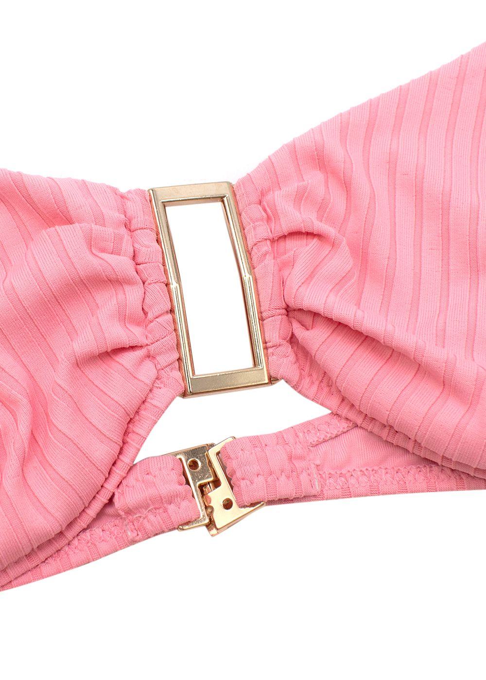 Blush-pink ribbed Bel Air underwired bikini