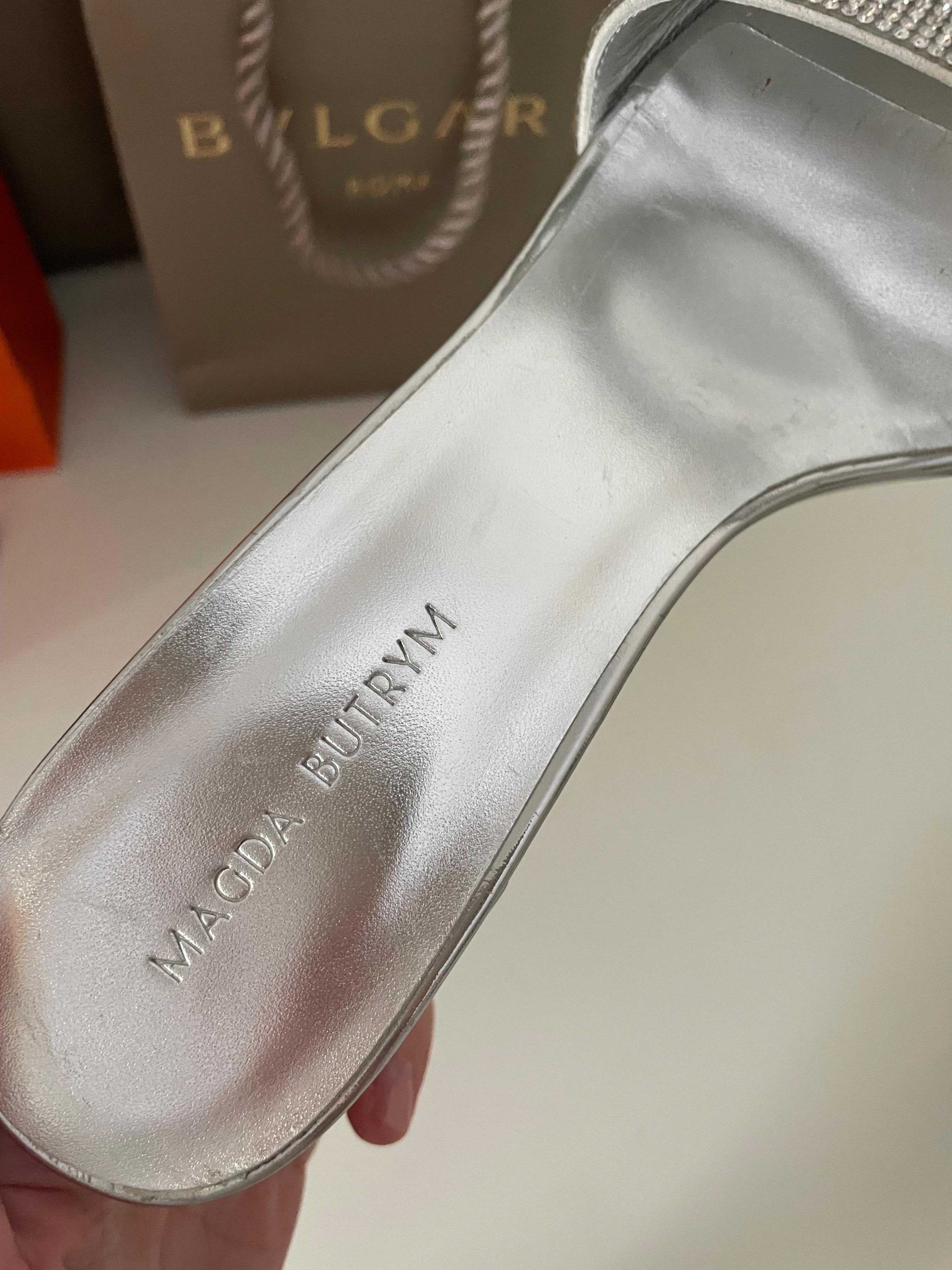 Magda Butrym Silver Embellished Heeled Mules
