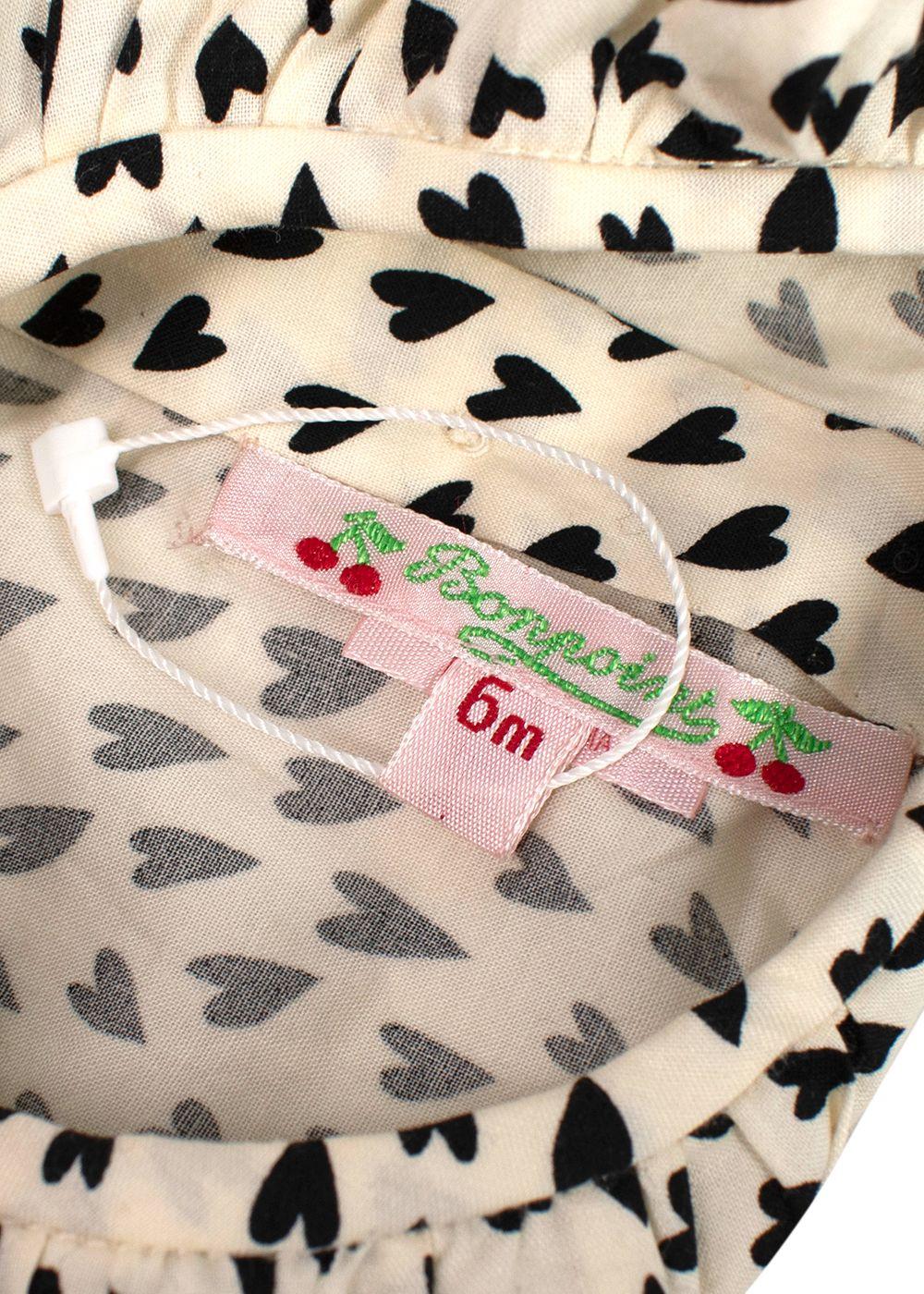 Bonpoint White and Black Heart Print Top (6 Months)