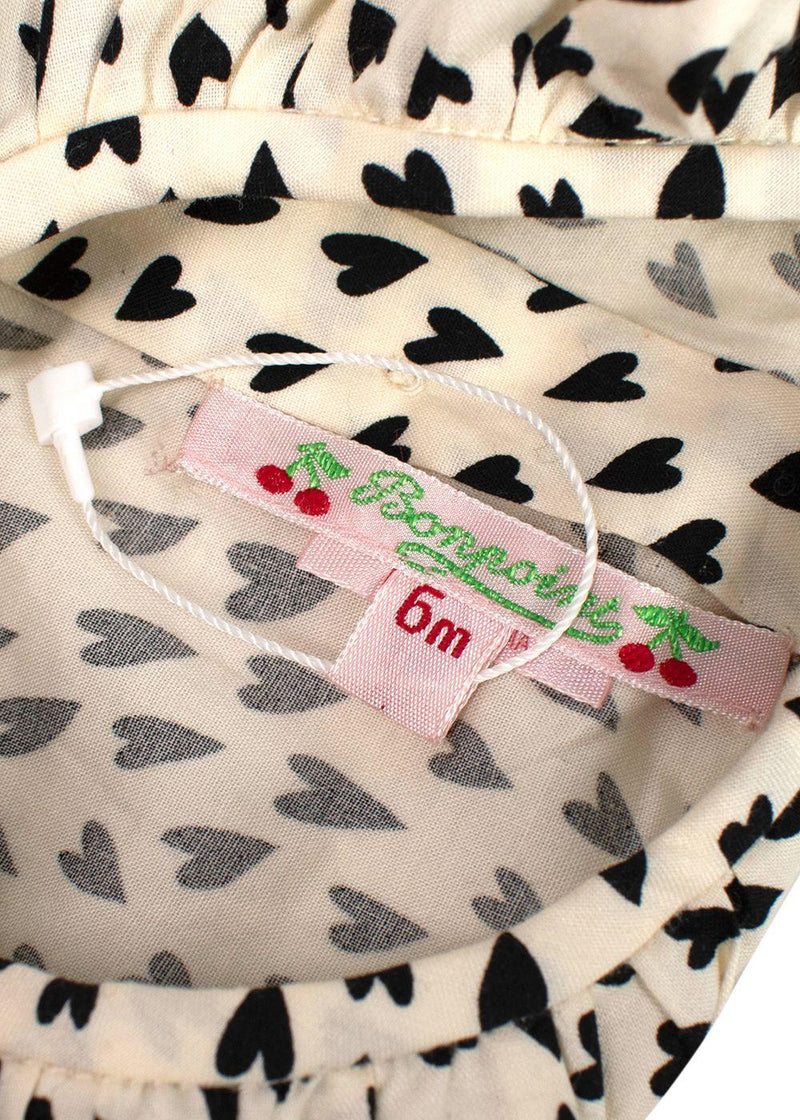 Bonpoint White and Black Heart Print Top (6 Months)