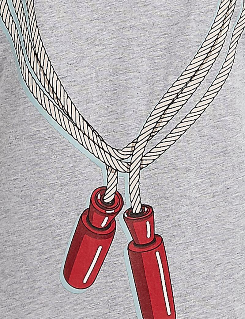 Love Moschino Grey Skipping Rope T-Shirt