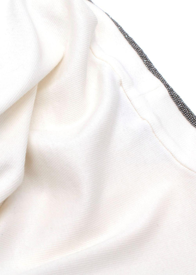 Brunello Cucinelli Soft White V Neck Tank Top