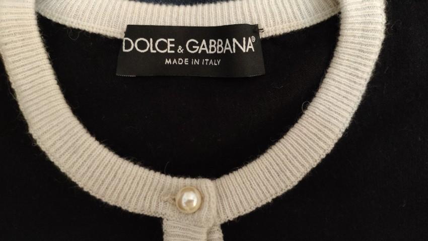 Dolce & Gabbana Black & White Knit Cardigan