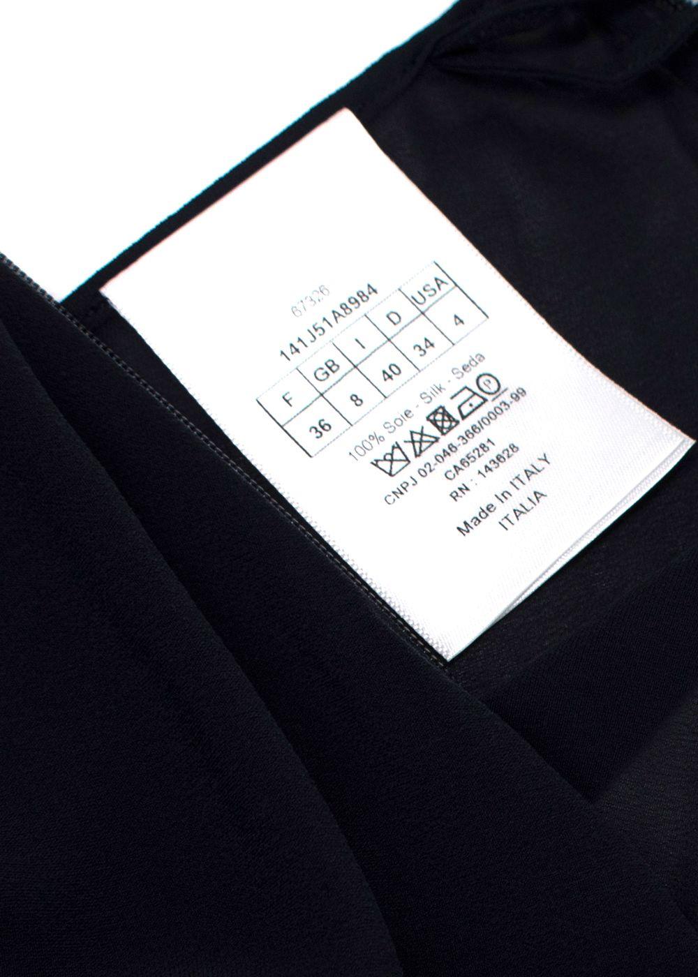 Dior Navy Cotton Blend Embroidered Midi Skirt