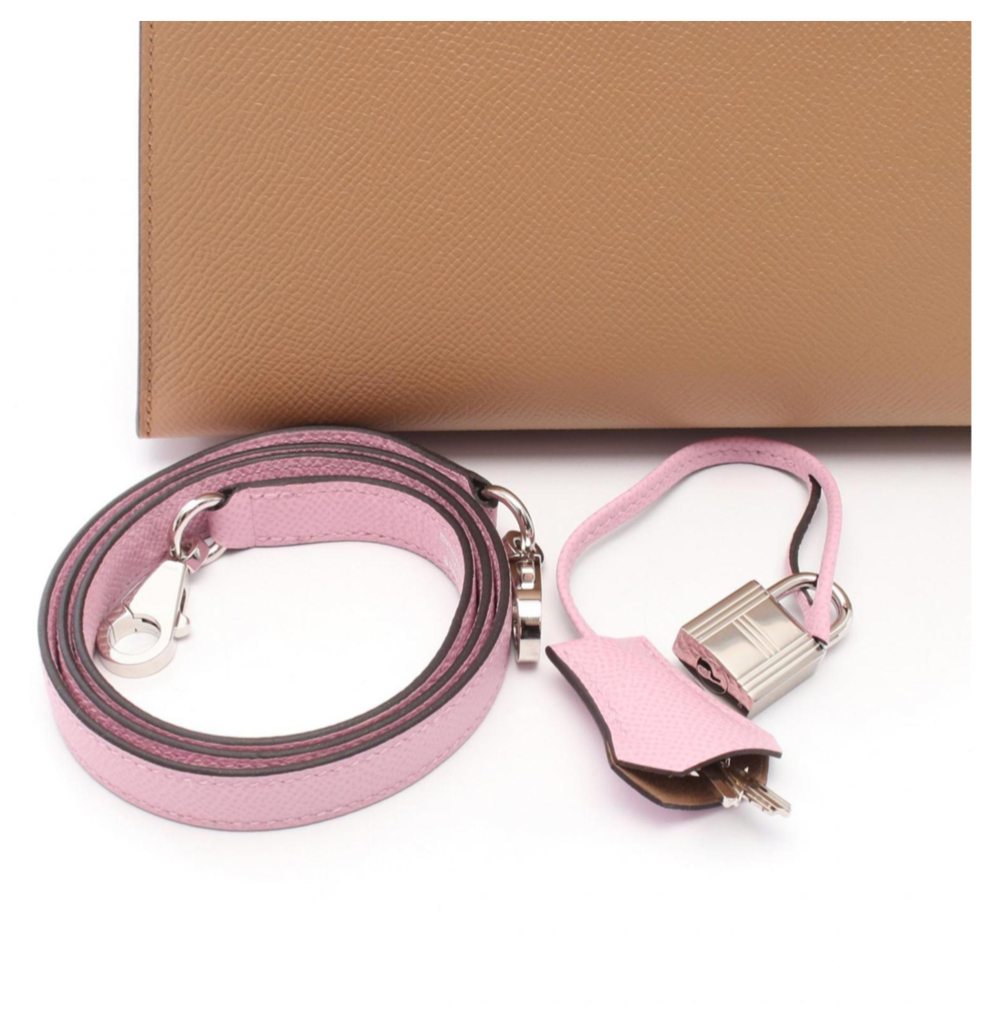 Hermès Kelly 25 Tricolore bag 25 in Chai, Citron and Mauve Epsom Leather with Silver hardware