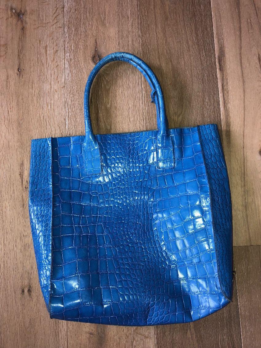 Avila Mykonos Blue Leather Bag