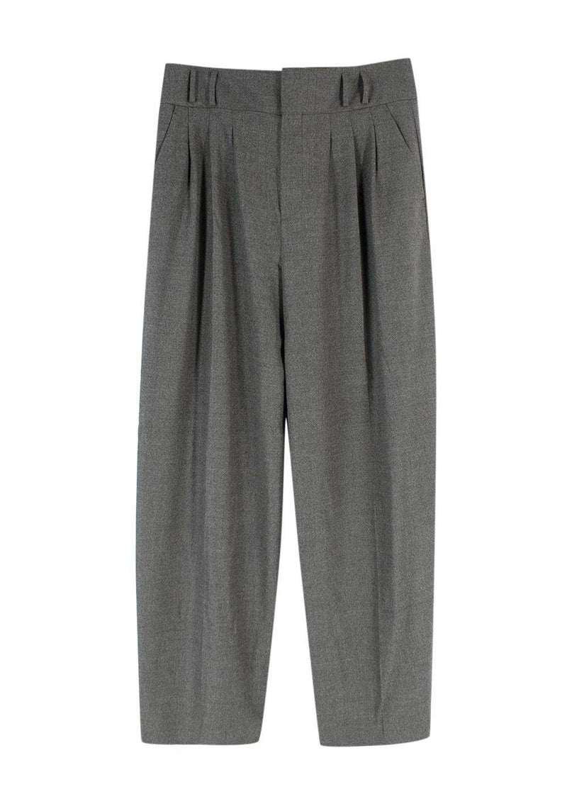 Altuzarra Grey High-Rise Wool-Blend Wide-Leg Trousers