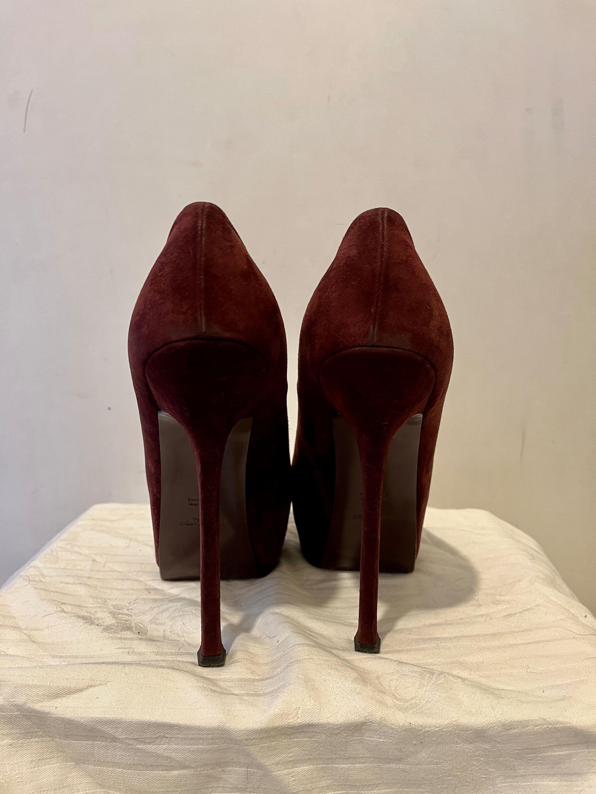 Burgundy Suede Tribtoo Pumps