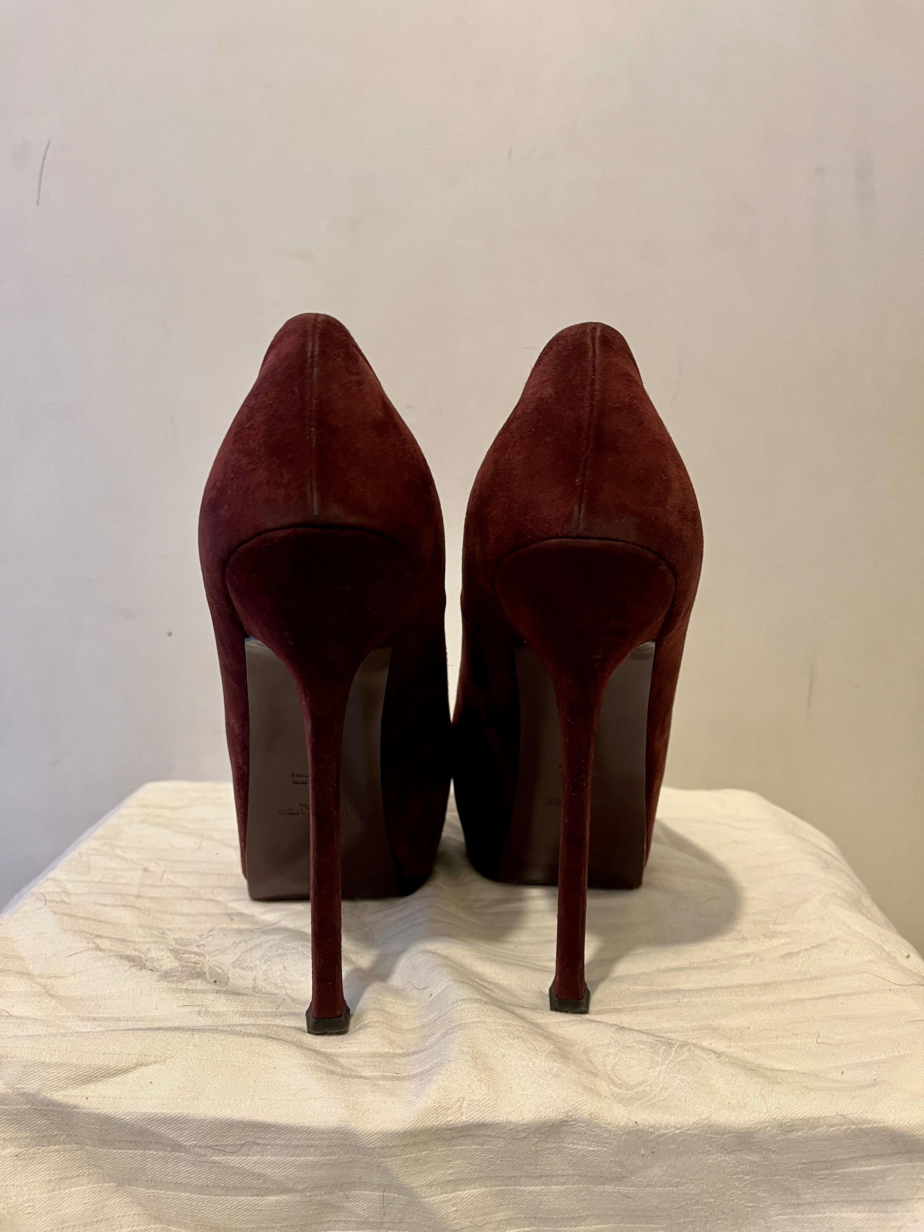Burgundy Suede Tribtoo Pumps