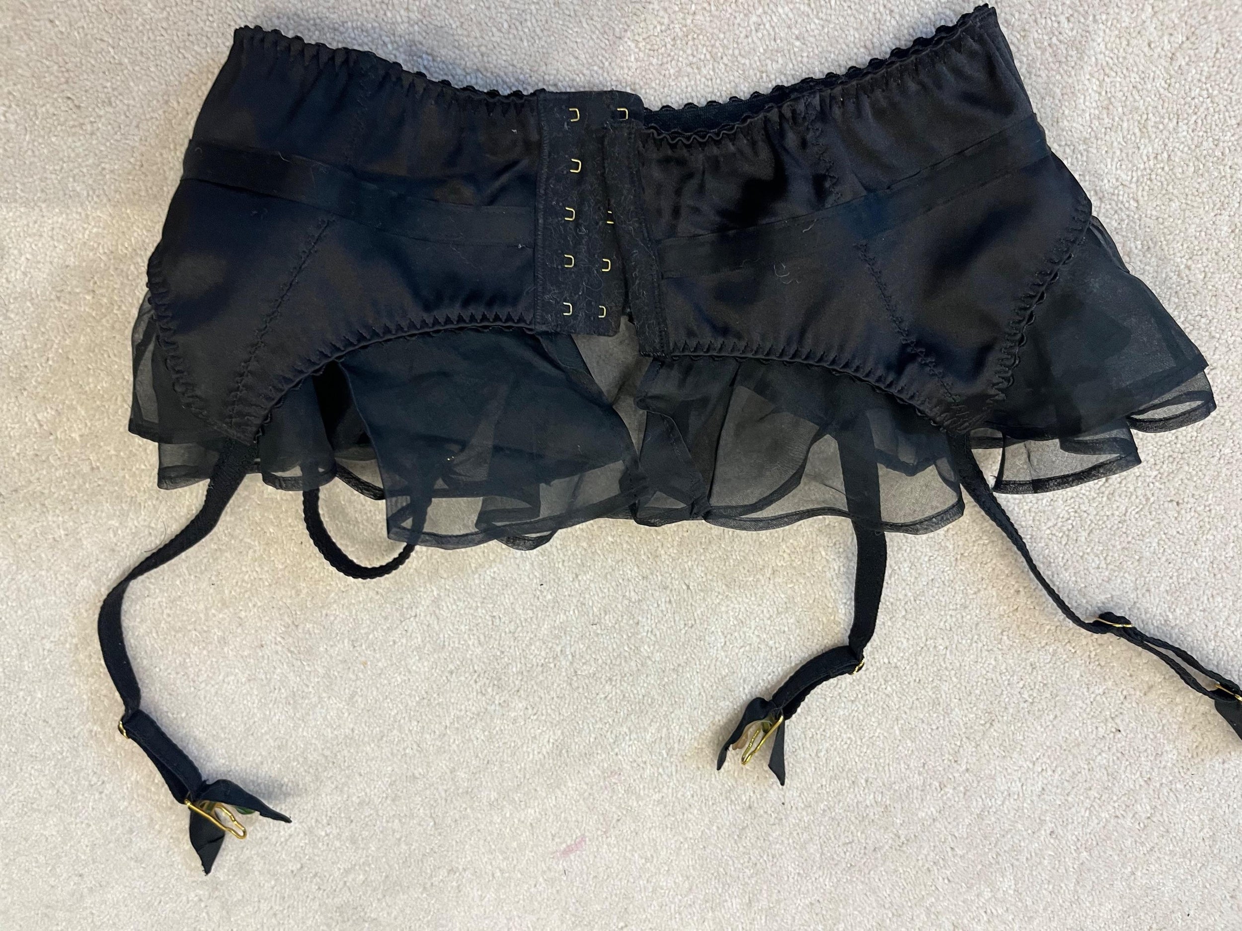 Agent Provocateur Black Silk Suspender Belt