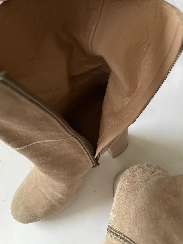 Iris and Ink light beige suede ankle boots