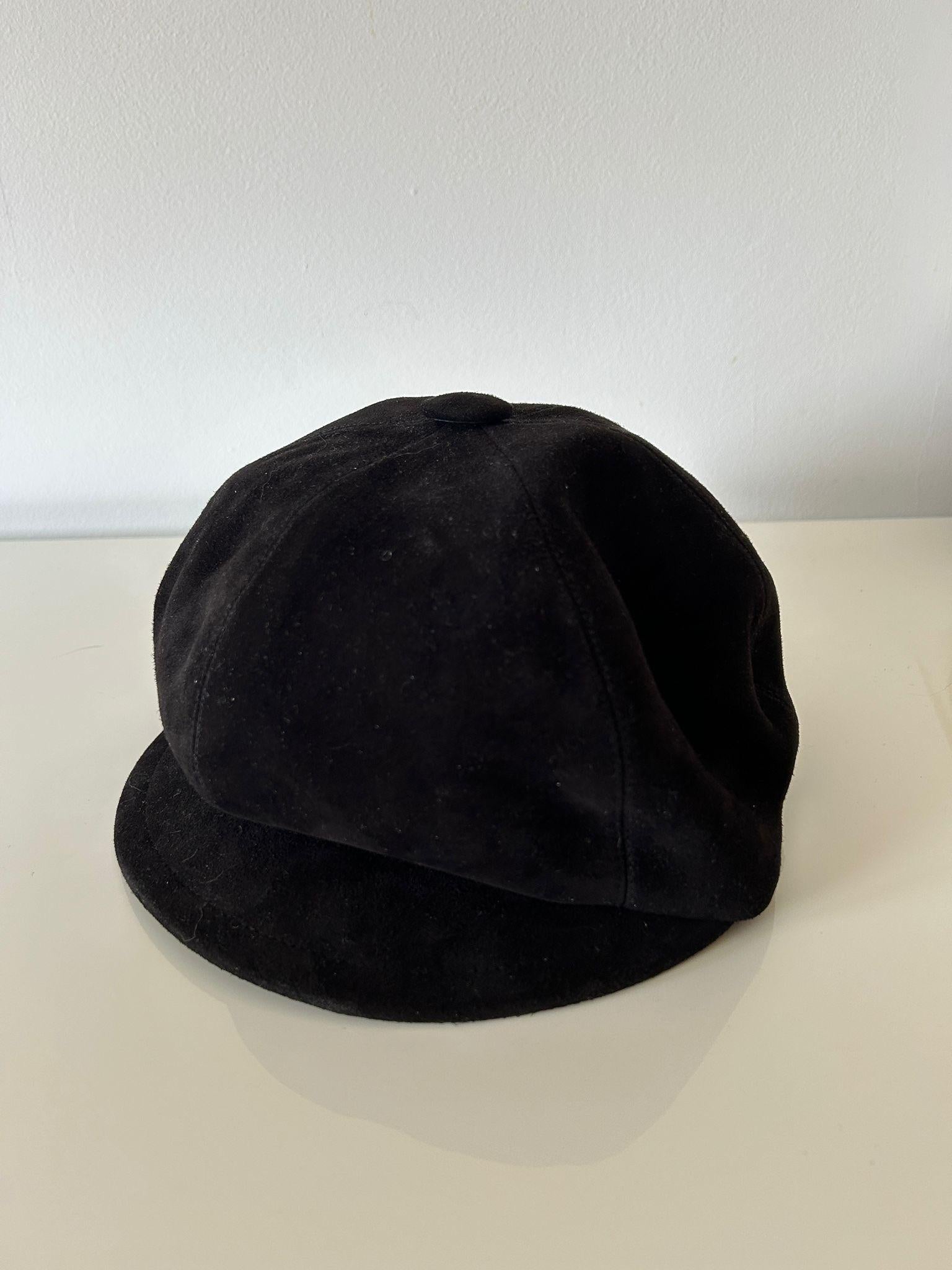 Dior Black Goatskin Suede Cap