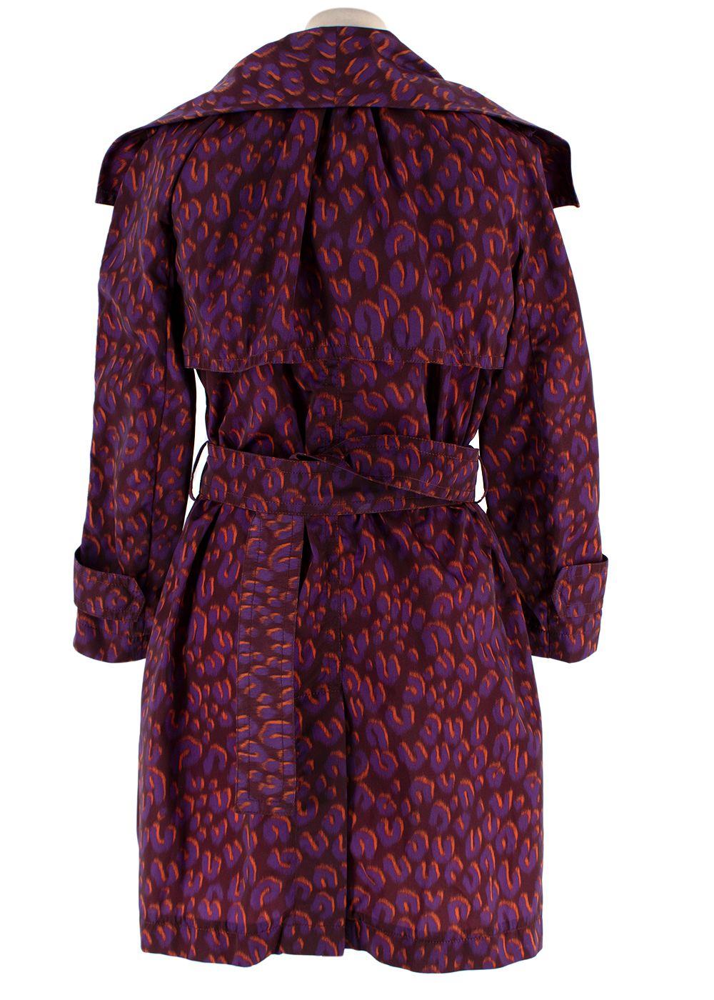 Louis Vuitton Purple Leopard Print Trench Coat